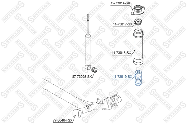 Rubber Buffer, suspension (11-73019-SX)
