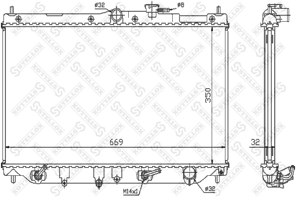 Radiator, engine cooling (10-25088-SX)