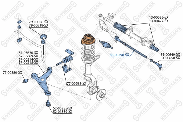 Inner Tie Rod (55-00298-SX)