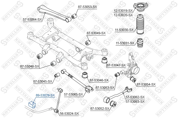 Mounting, stabiliser bar (89-53029-SX)