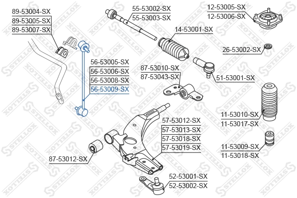 Link/Coupling Rod, stabiliser bar (56-53009-SX)