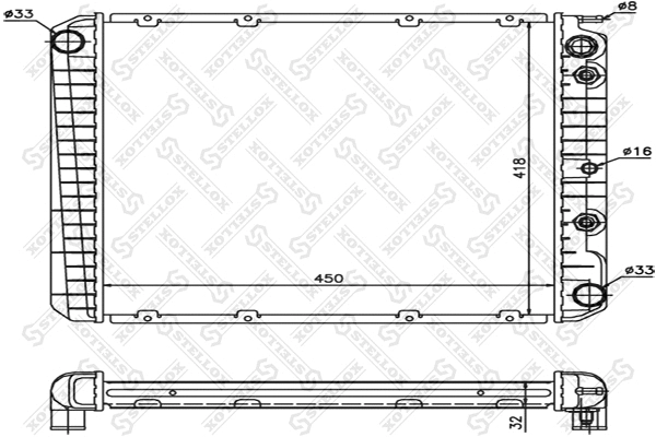Radiator, engine cooling (10-26442-SX)