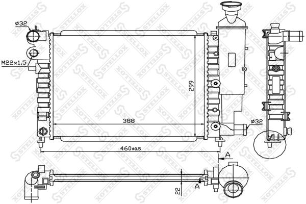 Radiator, engine cooling (10-26098-SX)