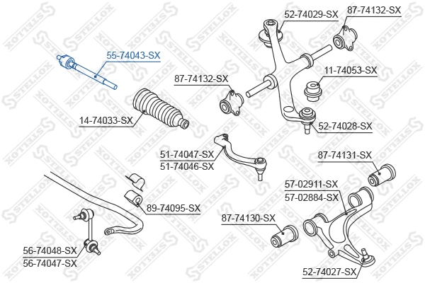 Inner Tie Rod (55-74043-SX)