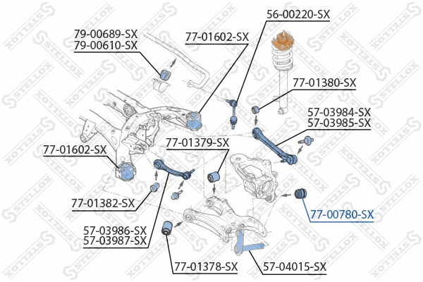 Mounting, control/trailing arm (77-00780-SX)