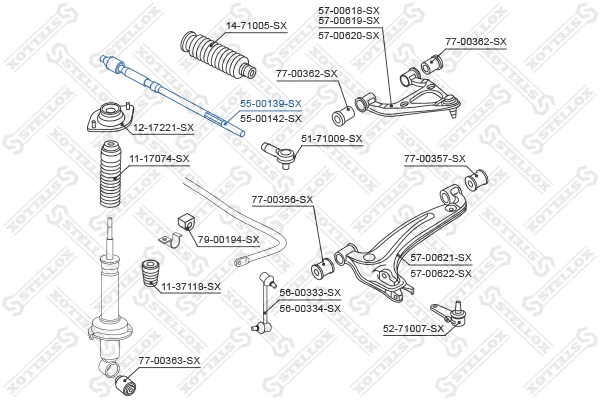 Inner Tie Rod (55-00139-SX)