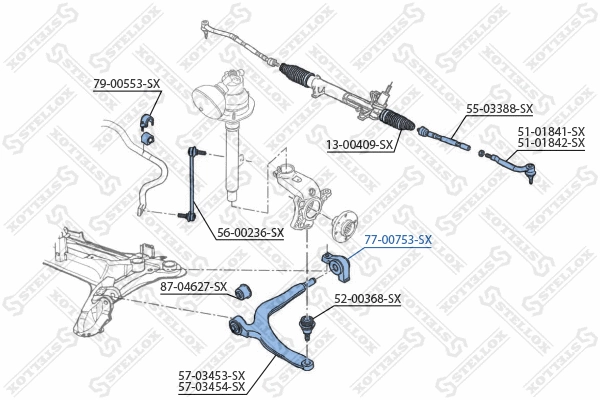 Mounting, control/trailing arm (77-00753-SX)