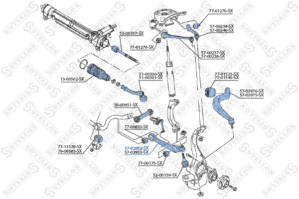 Control/Trailing Arm, wheel suspension (57-03952-SX)