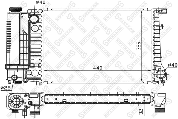 Radiator, engine cooling (10-25054-SX)
