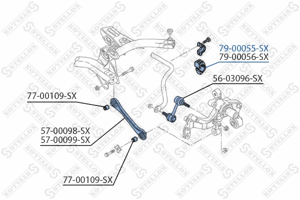 Mounting, stabiliser bar (79-00055-SX)