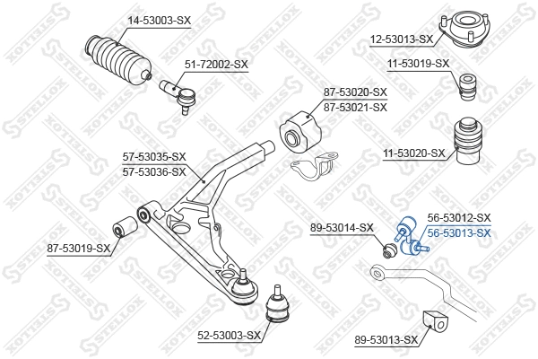 Link/Coupling Rod, stabiliser bar (56-53013-SX)