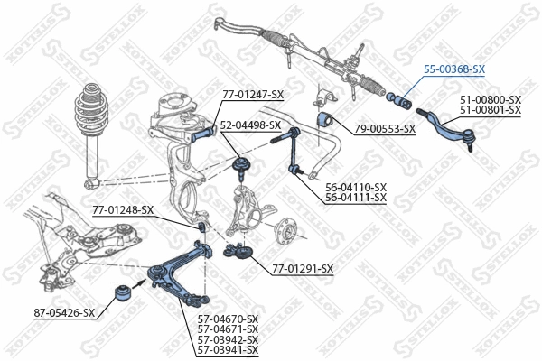 Inner Tie Rod (55-00368-SX)