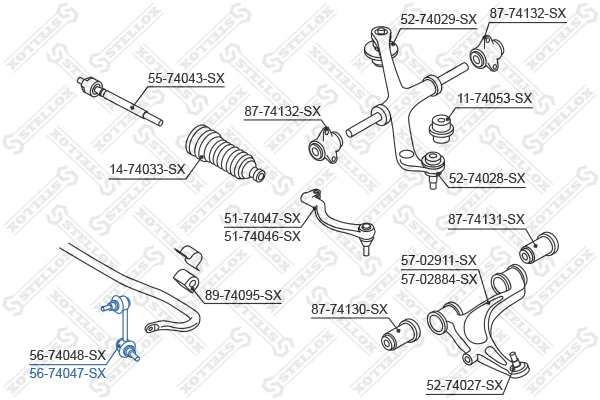 Link/Coupling Rod, stabiliser bar (56-74047-SX)