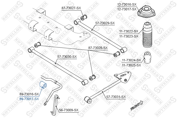 Mounting, stabiliser bar (89-73017-SX)