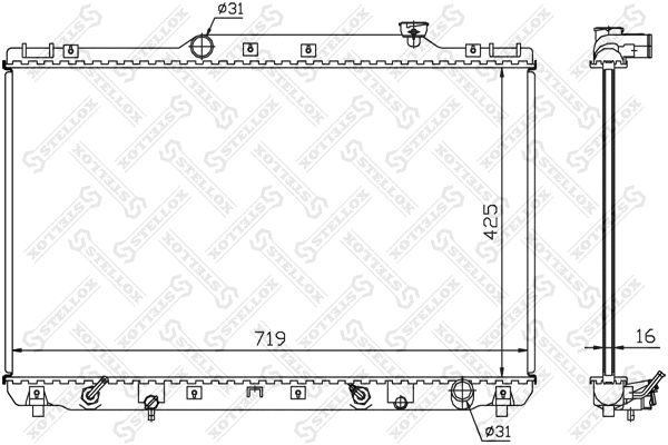 Radiator, engine cooling (10-25111-SX)