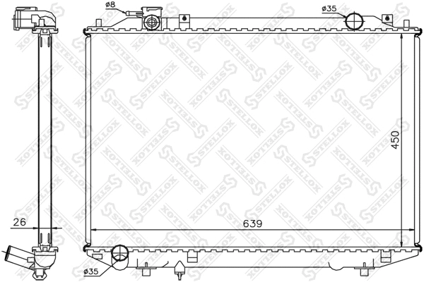 Radiator, engine cooling (10-25474-SX)