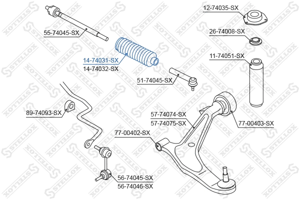 Bellow, steering (14-74031-SX)