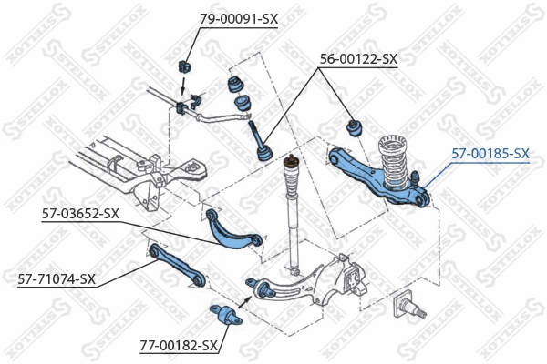 Control/Trailing Arm, wheel suspension (57-00185-SX)