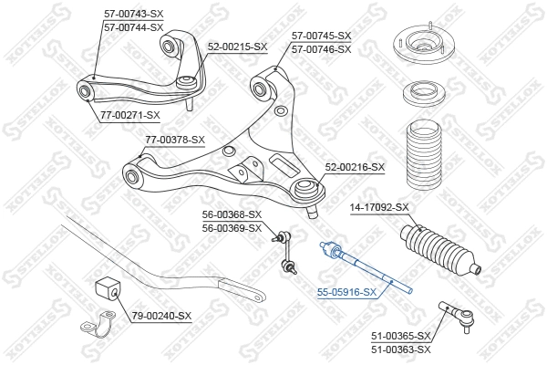 Centre Rod Assembly (55-05916-SX)
