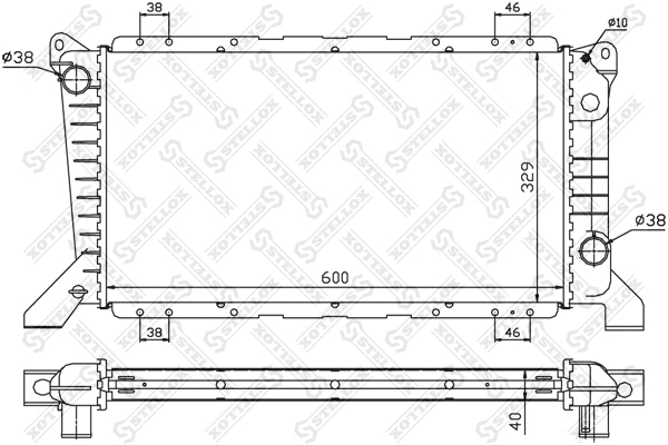 Radiator, engine cooling (10-25056-SX)