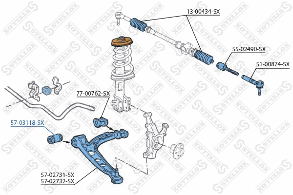Mounting, control/trailing arm (57-03118-SX)