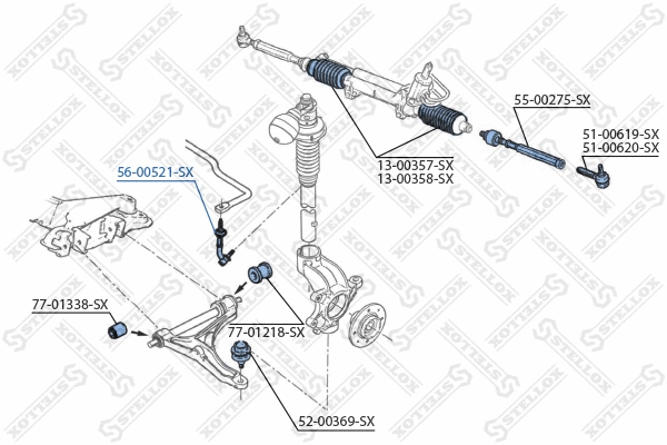 Link/Coupling Rod, stabiliser bar (56-00521-SX)