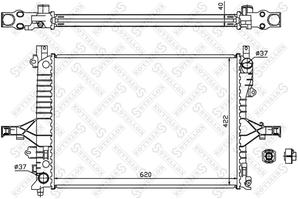 Radiator, engine cooling (10-26457-SX)