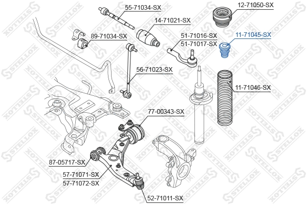 Rubber Buffer, suspension (11-71045-SX)