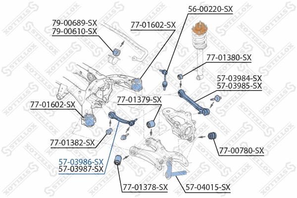 Control/Trailing Arm, wheel suspension (57-03986-SX)