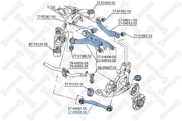 Control/Trailing Arm, wheel suspension (57-04008-SX)