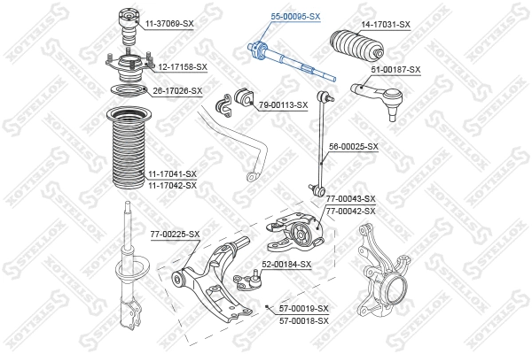 Inner Tie Rod (55-00095-SX)