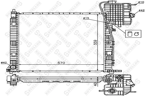 Radiator, engine cooling (10-25872-SX)