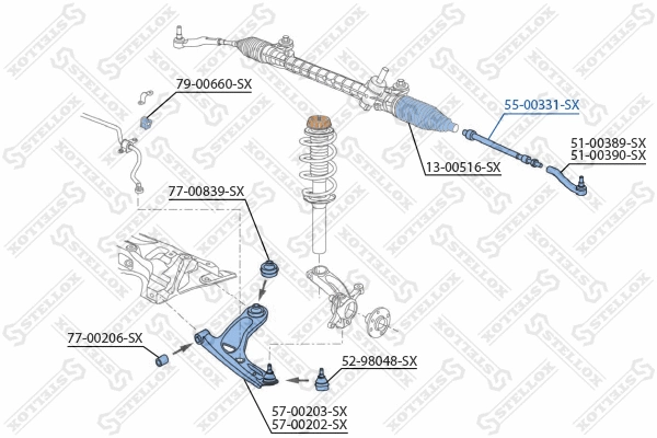 Inner Tie Rod (55-00331-SX)