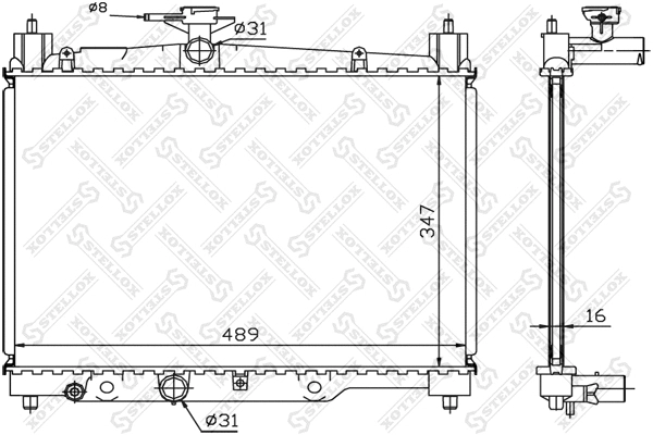 Radiator, engine cooling (10-25402-SX)