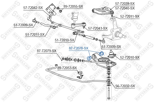 Mounting, control/trailing arm (87-72078-SX)