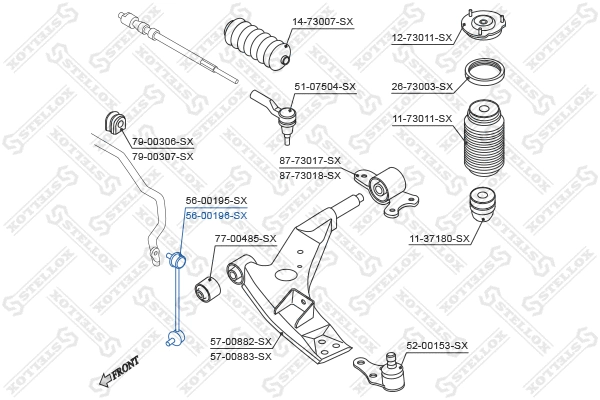 Link/Coupling Rod, stabiliser bar (56-00196-SX)