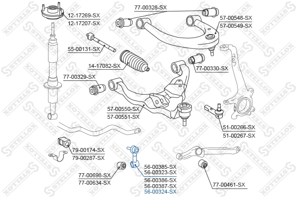 Link/Coupling Rod, stabiliser bar (56-00324-SX)