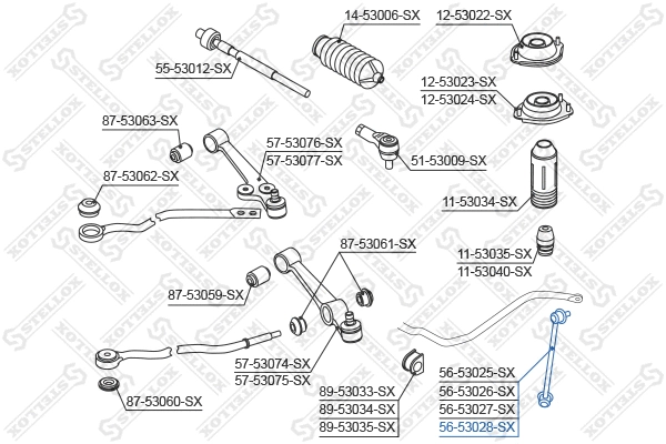 Link/Coupling Rod, stabiliser bar (56-53028-SX)