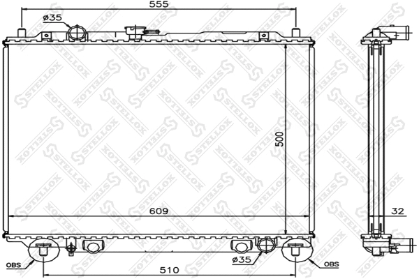 Radiator, engine cooling (10-25367-SX)