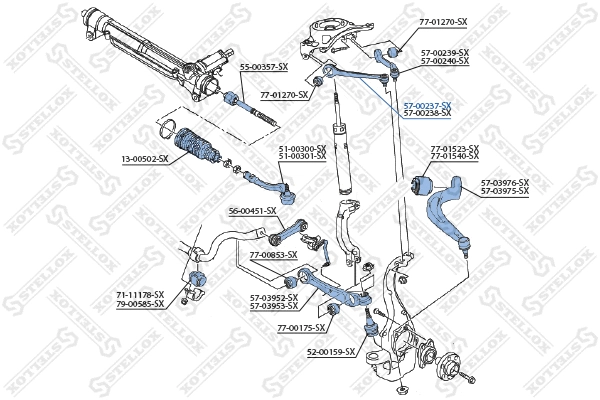 Control/Trailing Arm, wheel suspension (57-00237-SX)