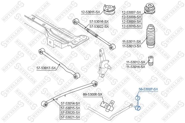 Link/Coupling Rod, stabiliser bar (56-53007-SX)