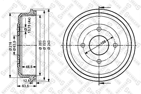 Brake Drum (6025-2532-SX)
