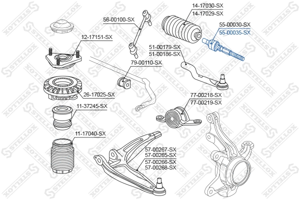 Inner Tie Rod (55-00035-SX)