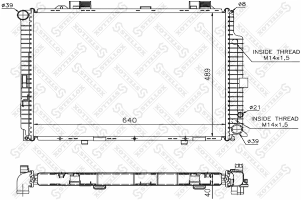 Radiator, engine cooling (10-25220-SX)