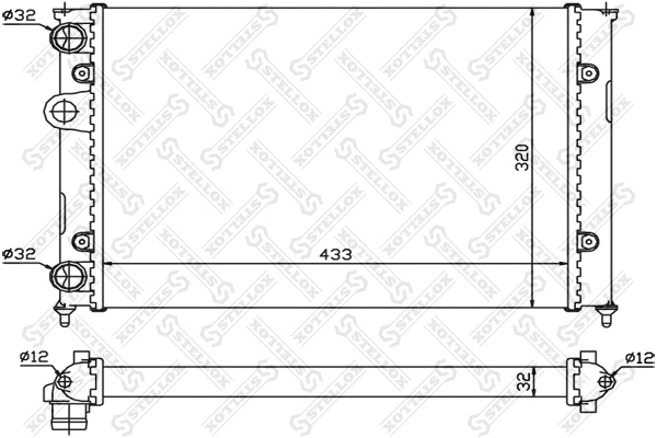 Radiator, engine cooling (10-25068-SX)