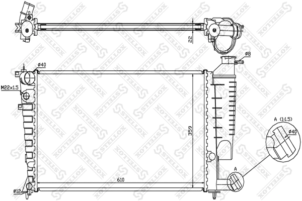 Radiator, engine cooling (10-26096-SX)
