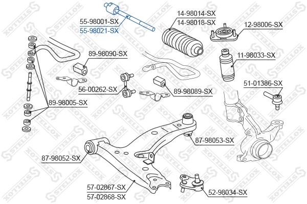 Inner Tie Rod (55-98021-SX)