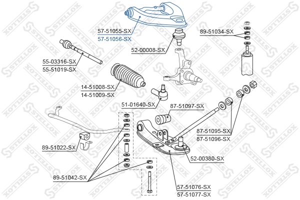 Control/Trailing Arm, wheel suspension (57-51056-SX)