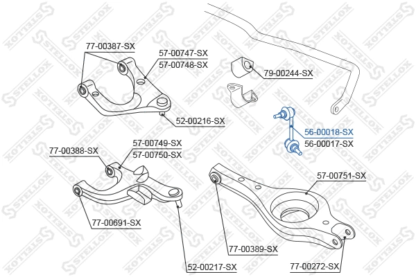 Link/Coupling Rod, stabiliser bar (56-00018-SX)