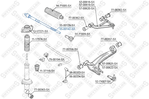 Inner Tie Rod (55-00142-SX)